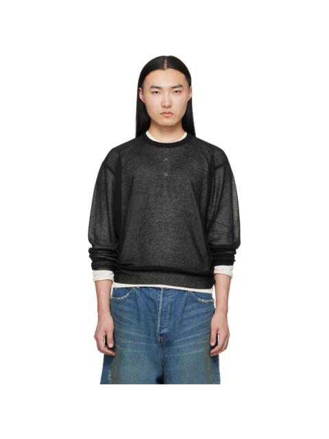 ssstein Black Knit Crew Neck LS Sweater