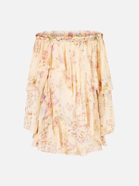 CAMILLA OFF SHOULDER ASSYMETRIC RUFFLE DRESS