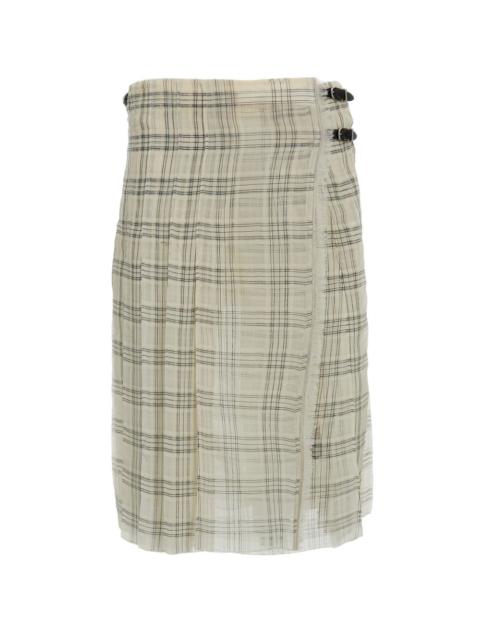 DURAZZI MILANO plaid-pattern midi skirt
