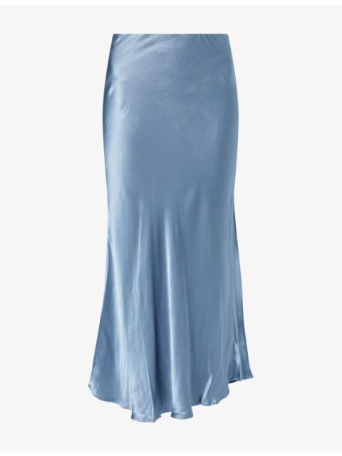 Rails Anya Bias-Cut Satin Midi Skirt