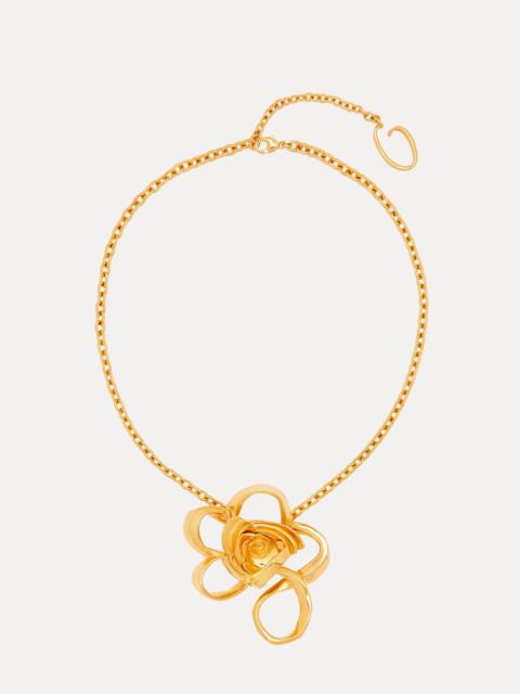 Oscar de la Renta GEOMETRIC ROSE PENDANT NECKLACE