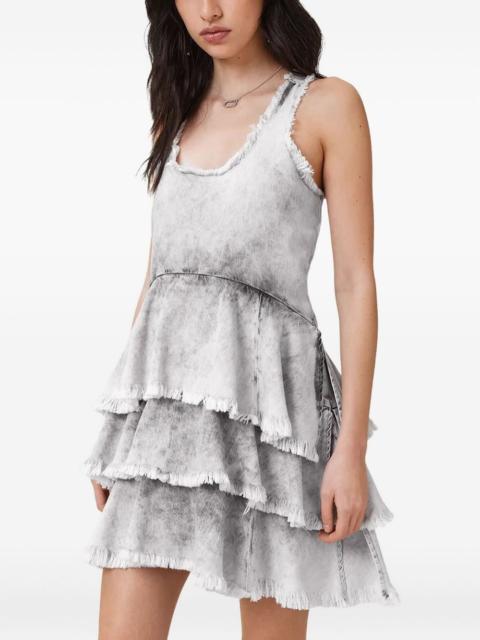 ALLSAINTS Cavarly frayed tiered mini dress