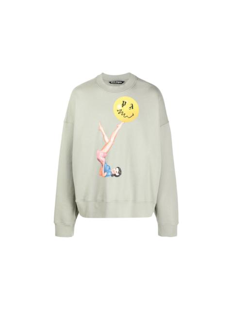 Palm Angels Palm Angels Juggler Pin Up Crewneck Sweatshirt Light Green