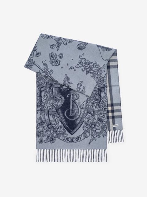 Burberry Reversible Etched Knight Cashmere Scarf