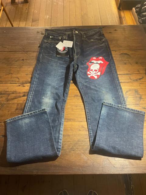 mastermind JAPAN mastermind Japan × Theater8 Rolling Stone Blue Washed Cotton Spandex Jeans