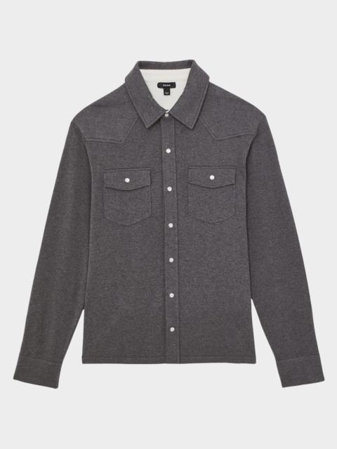 REISS Men's Ledger Cotton-Cashmere Western Knit Shirt