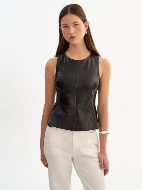 LAMARQUE BLAIR | Sleevless Leather Peplum Top