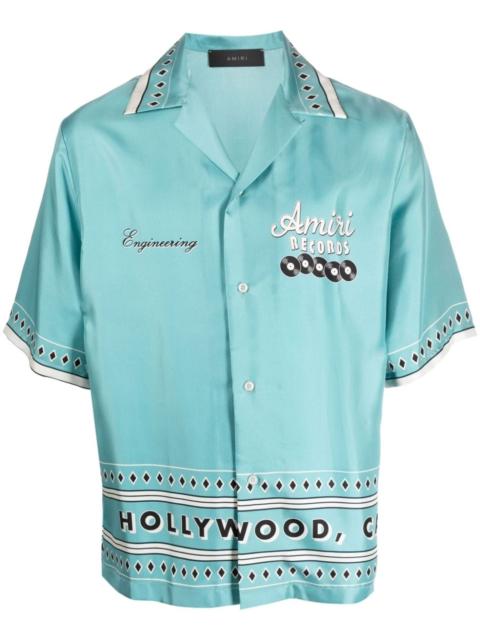 AMIRI Records graphic-print silk shirt