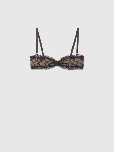 GUCCI GG embroidered tulle bra
