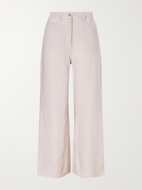 Acne Studios Poltana checked cupro wide-leg pants Beige