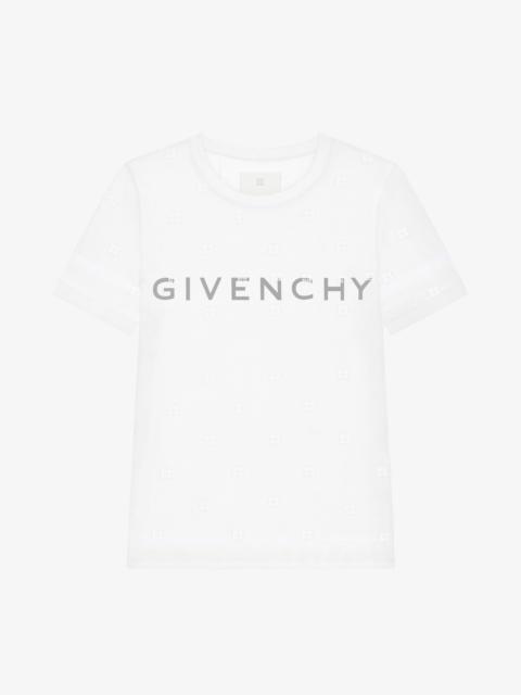 Givenchy DOUBLE LAYERED FITTED T-SHIRT IN COTTON WITH 4G TULLE