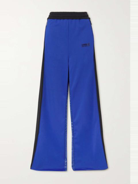 + adidas Originals shell-trimmed two-tone jersey wide-leg track pants