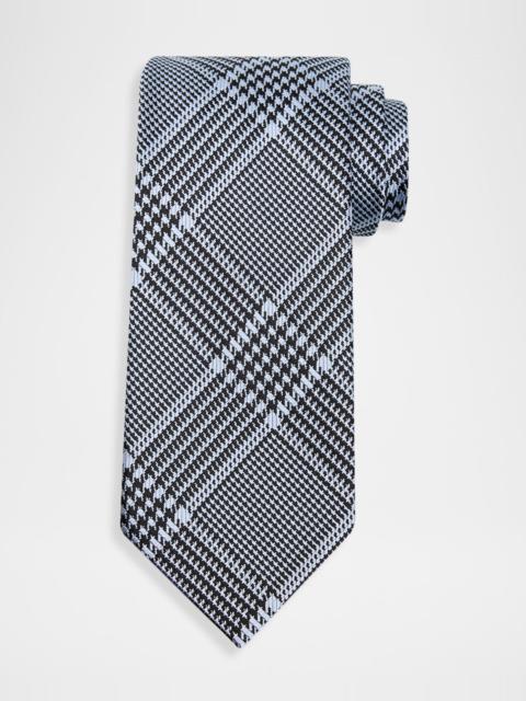 TOM FORD Men's Prince of Wales Grid Check Silk Tie