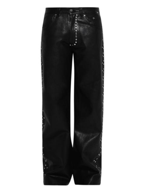 EARTHLING VIP leather studded trousers