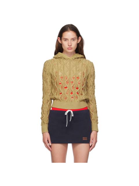 ISA BOULDER Beige Fudgy Sloping Hoodie