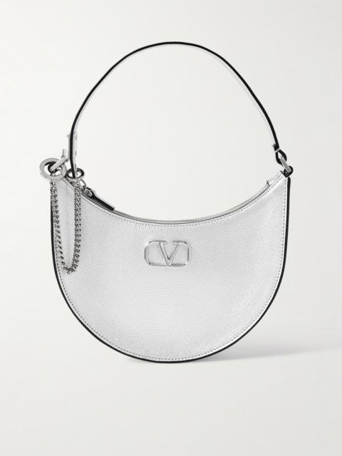 Valentino Vlogo Mini Metallic Textured-leather Shoulder Bag