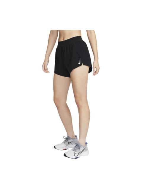 Nike (WMNS) Nike AeroSwift Dri-FIT ADV Mid-Rise Brief-Lined 8cm Shorts Asia Sizing 'Black White' FN2329-0