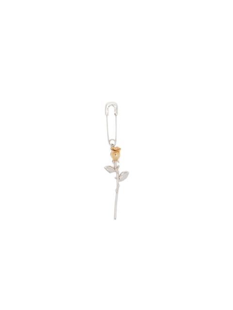 Ambush rose safety-pin earring