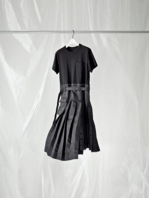 Nylon Twill x Cotton Jersey Dress