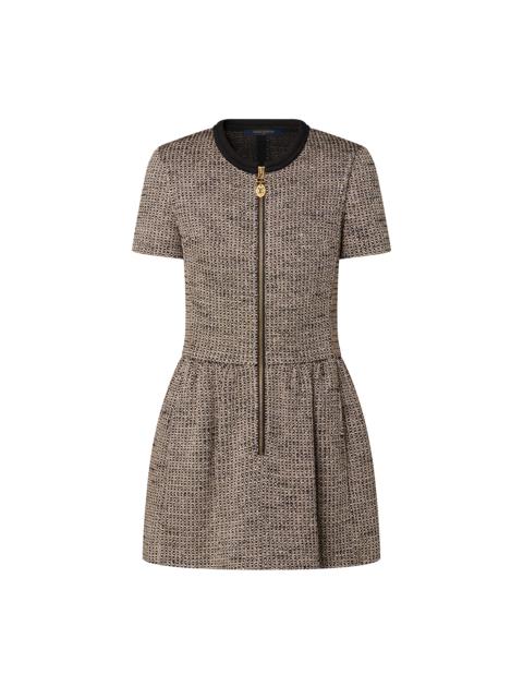 Louis Vuitton Zip-Up Lurex Tweed Dress