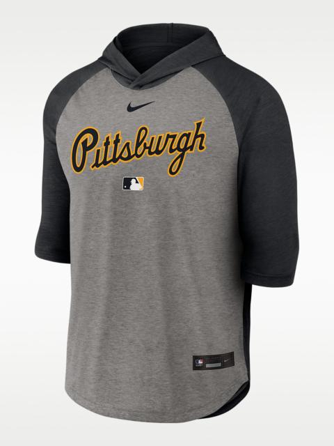 Nike Pittsburgh Pirates Authentic Collection Flux Men's Nike Dri-FIT MLB 3/4-Sleeve Hooded T-Shirt