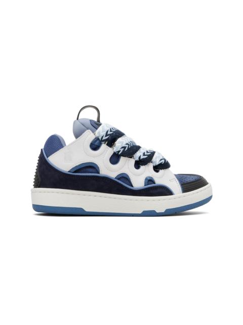 Lanvin Blue Curb Leather Sneakers