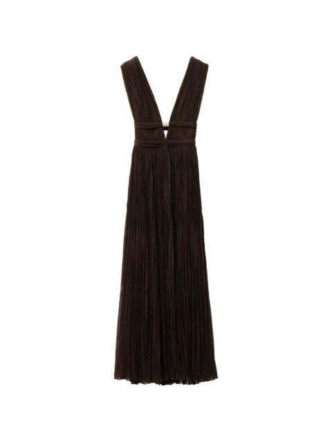ba&sh Tania pleated V-neck dress