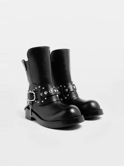 Ann Demeulemeester Boa Short Riding Boots with Spurs