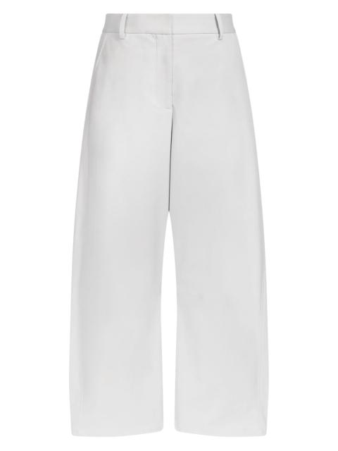 TWP Women's Slouchy BF Stretch-Cotton Wide-Leg Trousers - Light Grey