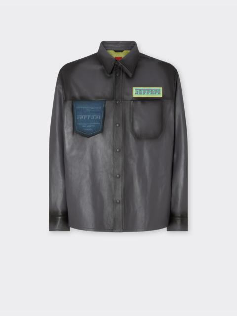 Ferrari Reconditioned by Ferrari leather overshirt jacket