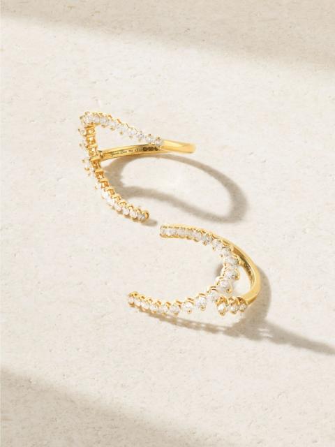 Yvonne Léon Double Bague Coeur set of two 18-karat gold diamond rings Gold