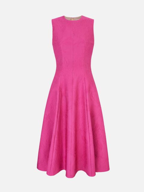EMILIA WICKSTEAD Mara Dress In Hot Pink Embossed Cloque