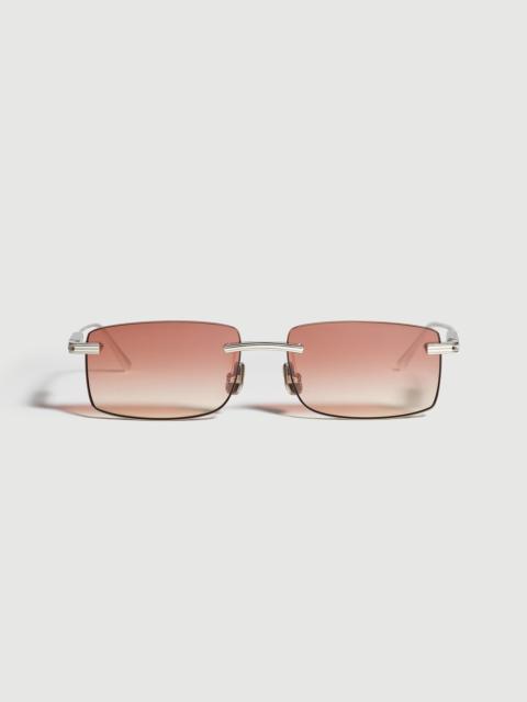 Brunello Cucinelli 18k white gold-plated titanium aperitif frame with horn inserts and extra blue-light blocking lenses