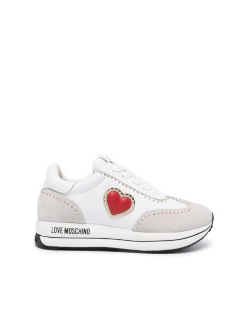 Moschino heart-patch leather sneakers