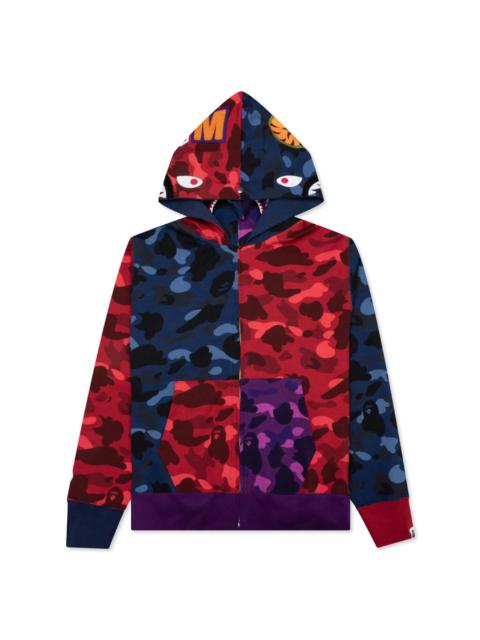 CRAZY SHARK WIDE FIT FULL ZIP DOUBLE HOODIE - MULTI