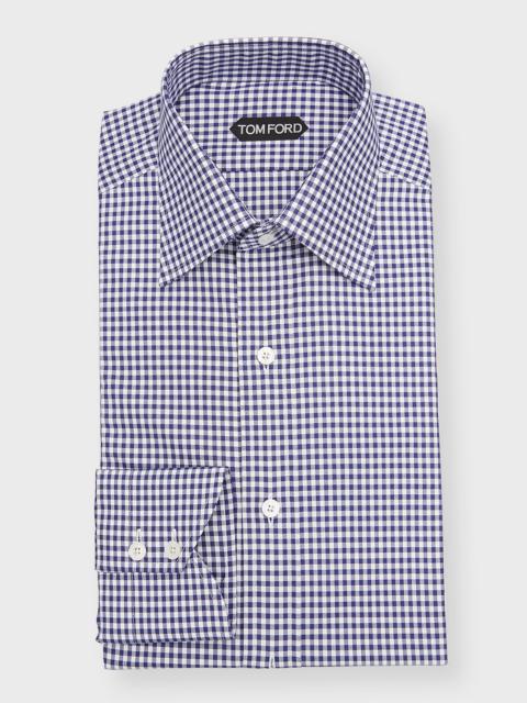 TOM FORD Men's Gingham Check Slim Fit Dress Shirt