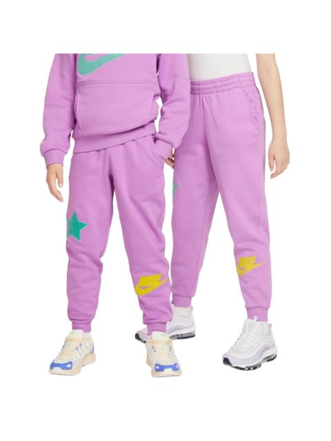Nike Sportswear Club Fleece Jogger Pants GS "Rush Fuchsia / Emerald Rise / Opti Yellow" FD3031 532