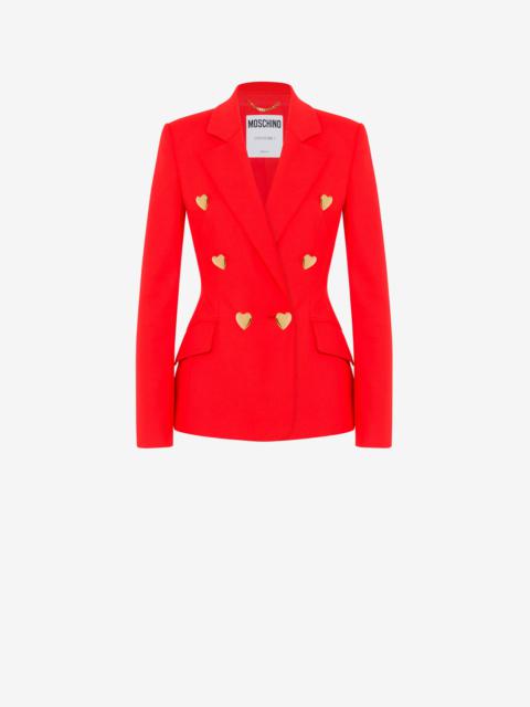 Moschino HEART BUTTONS STRETCH SATIN JACKET