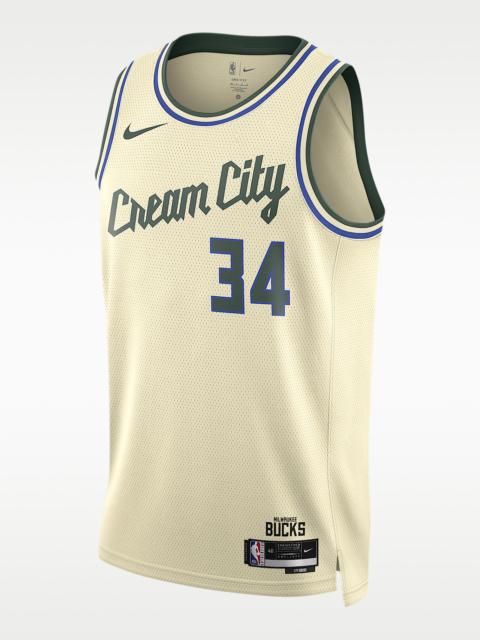 Nike Giannis Antetokounmpo Milwaukee Bucks City Edition Men's Nike NBA Swingman Jersey