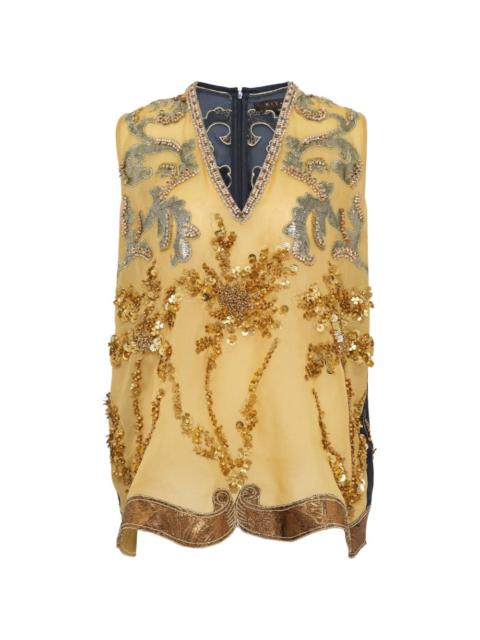 BIYAN sequinned organza top