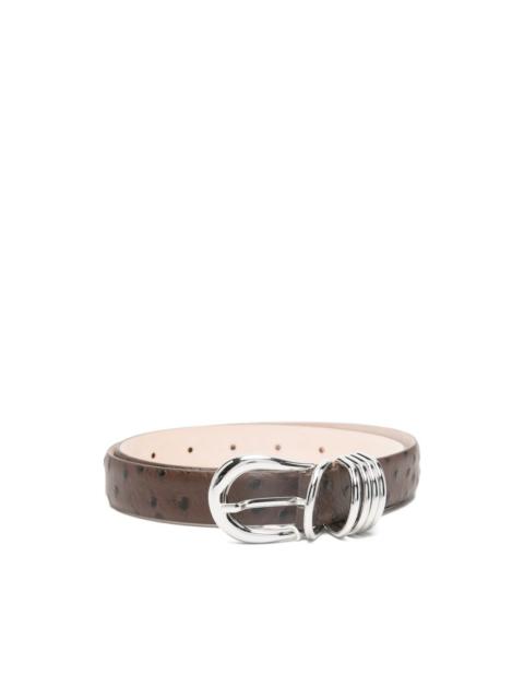 DÉHANCHE Hollyhock ostrich-pattern leather belt
