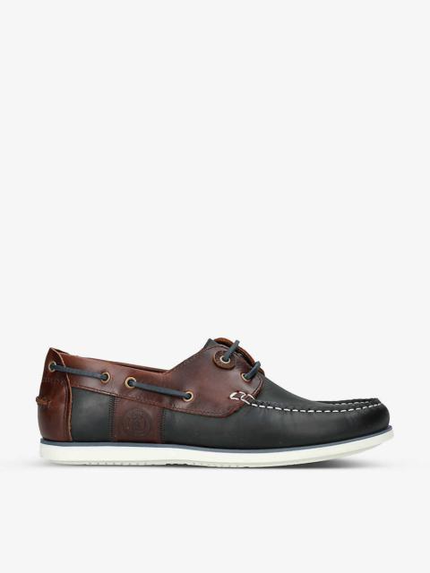 Barbour Wake logo-debossed leather boat shoes