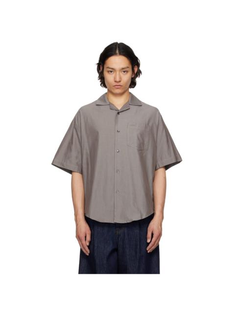 AMI Paris TAUPE COTTON SHORT 소매 상자 SHIRT