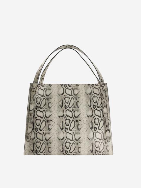 Snake Print Belt Tote Bag