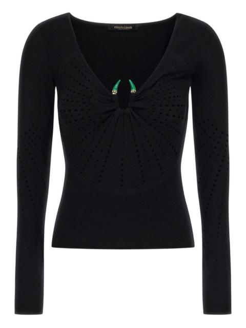 Roberto Cavalli Fang-plaque jumper