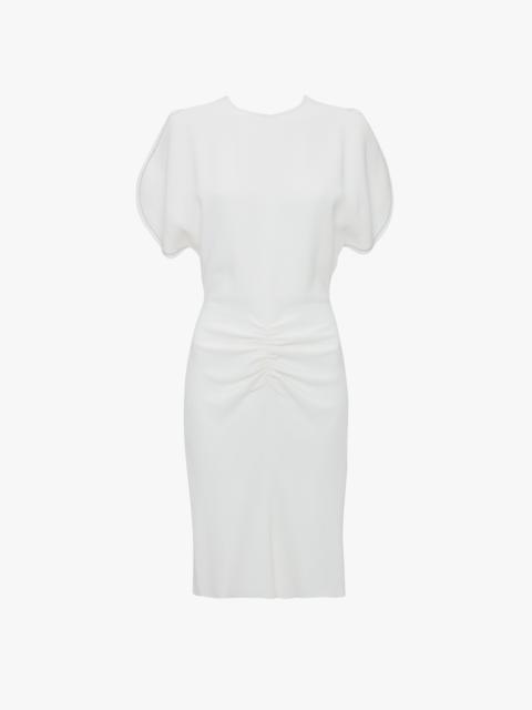Victoria Beckham Exclusive Gathered Waist Mini Dress In Ivory