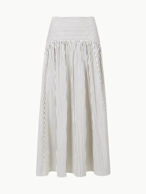 STAUD STAUD PROCIDA SKIRT IVORY MICRO STRIPE
