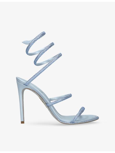 RENE CAOVILLA Cleo 105 Crystal-Embellished Satin Heeled Sandals