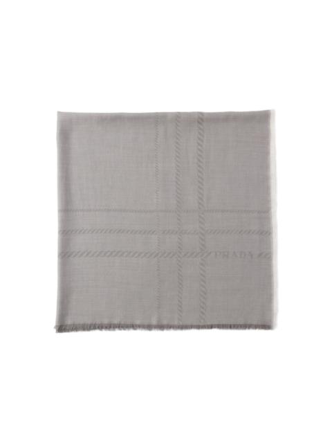 Prada jacquard fringed scarf