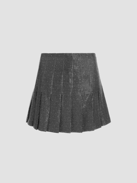 Alice + Olivia Women's Carter Embellished Pleated Mini Skirt - Black Clear Crystal